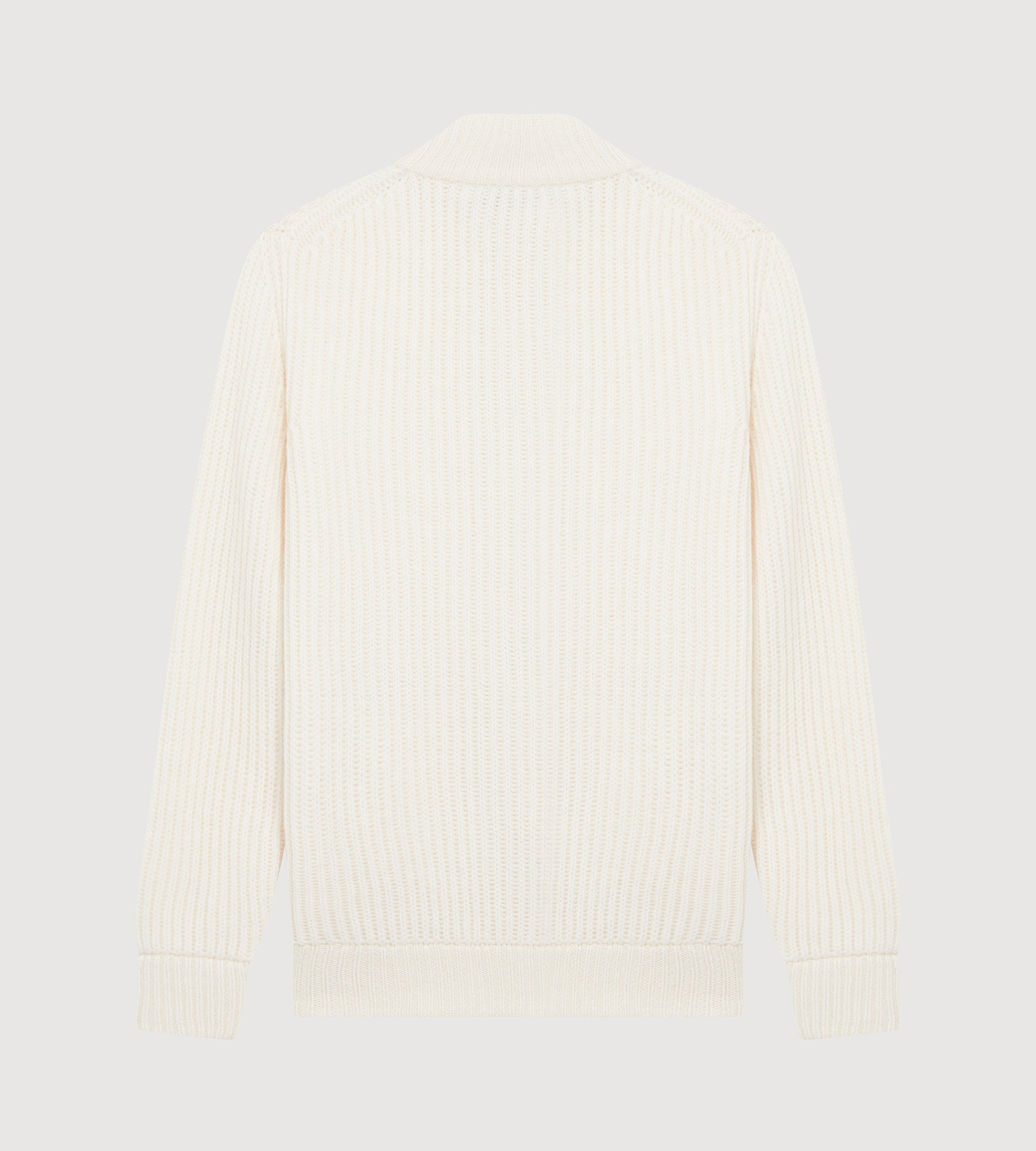 Pull à zip en laine &amp; cachemire ivoire