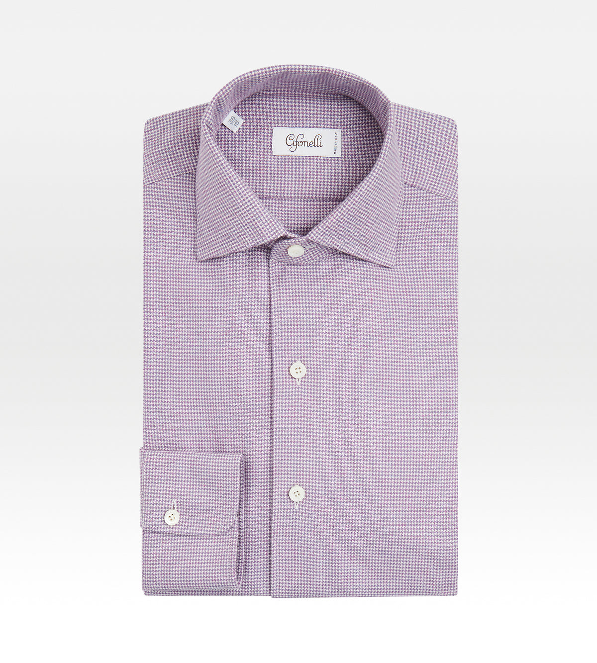 Chemise à motif pied-de-poule violet