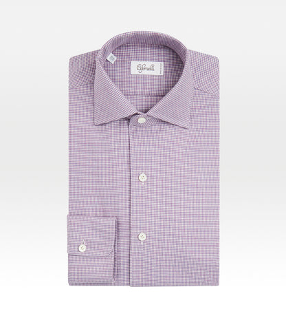 Chemise à motif pied-de-poule violet