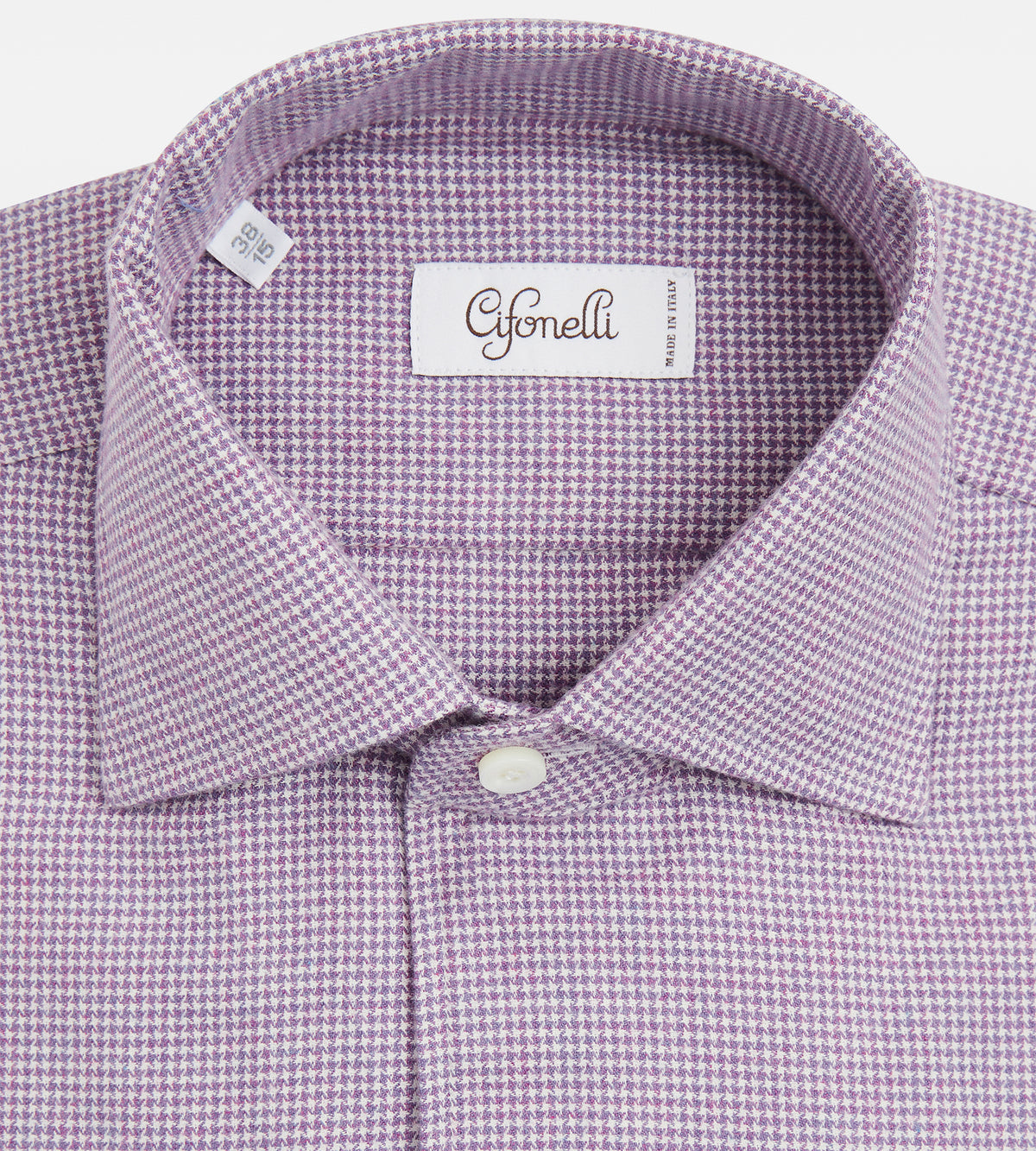 Chemise à motif pied-de-poule violet