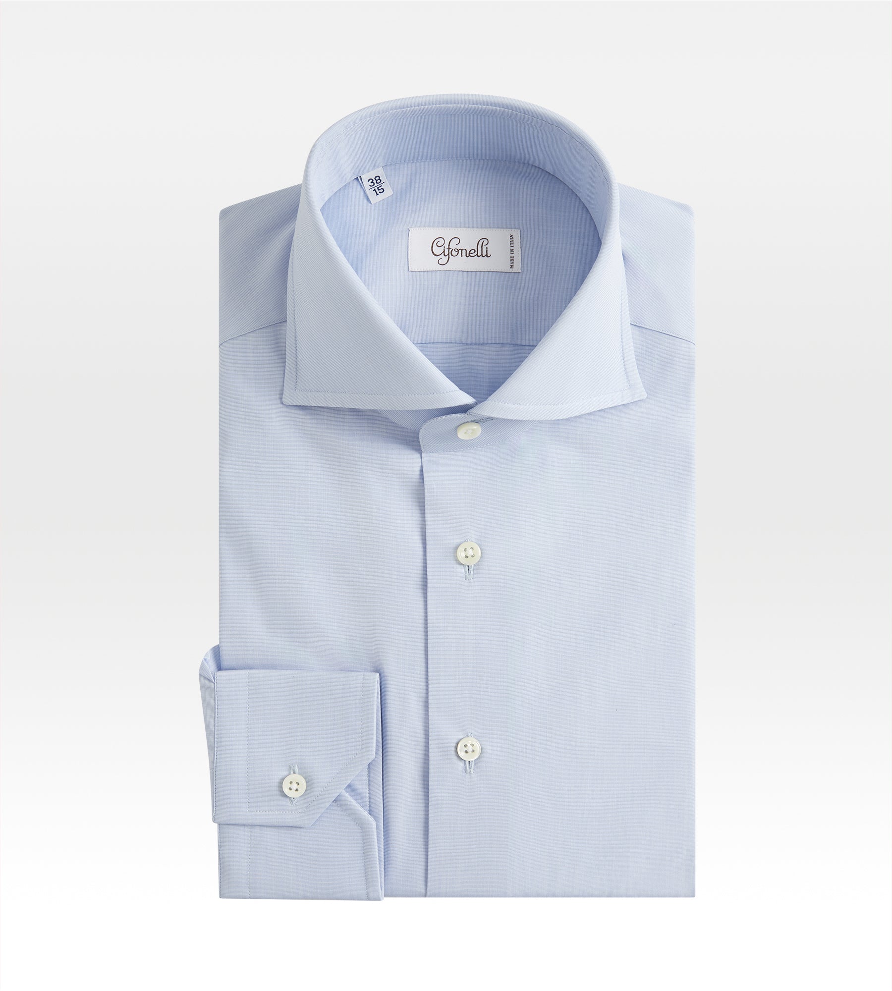 Chemise bleu ciel en coton