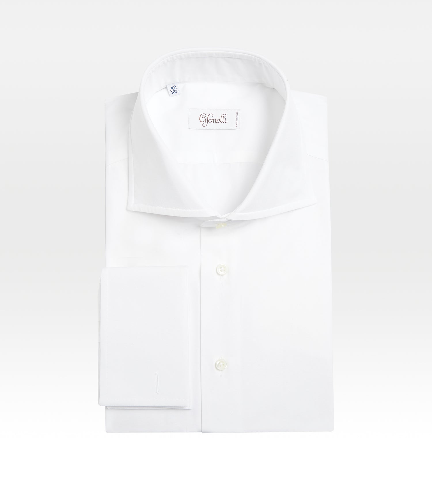 Chemise blanche en coton à poignets mousquetaires