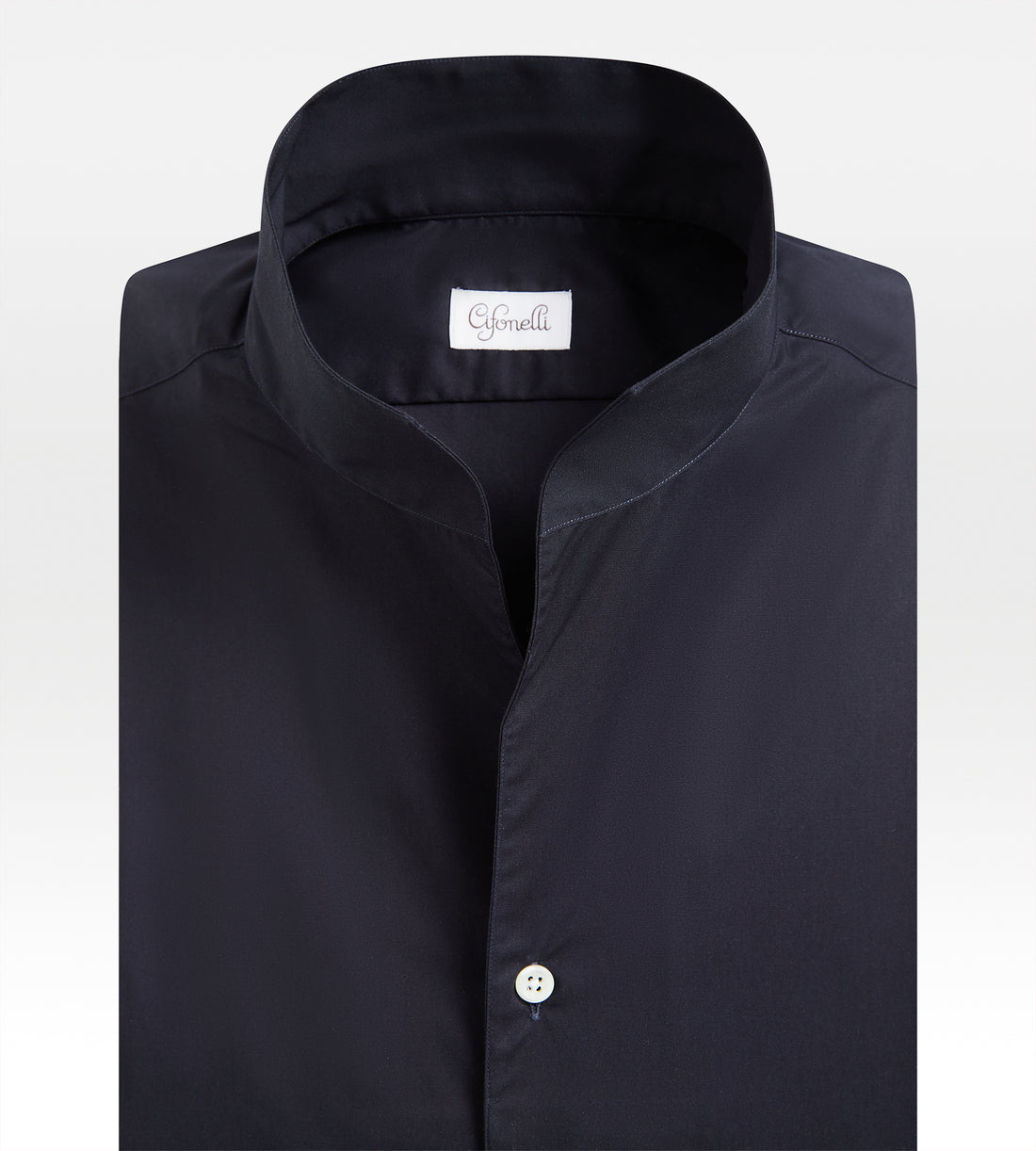 Chemise bleue à col indien