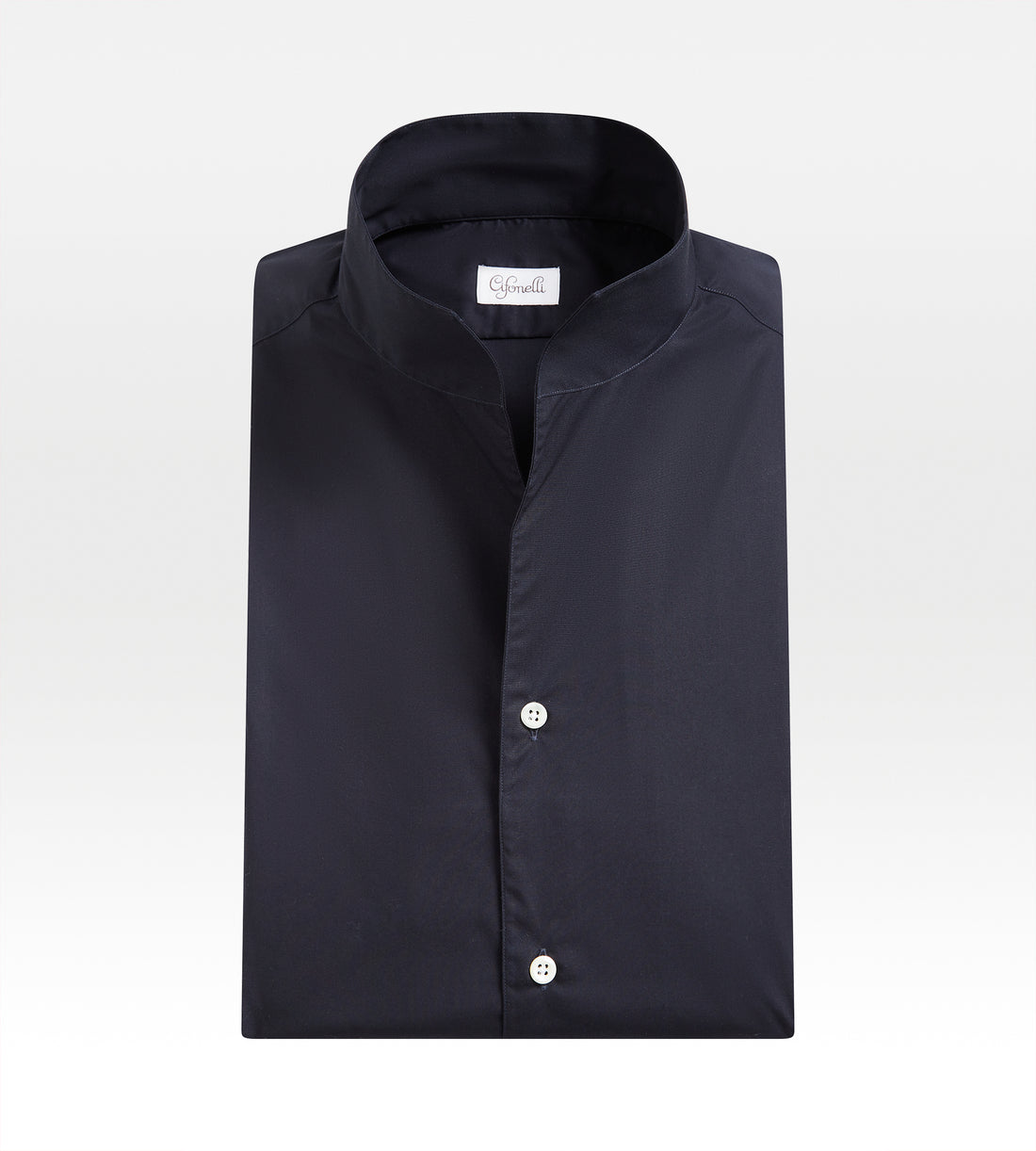 Chemise bleue à col indien