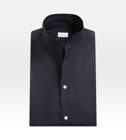Chemise bleue à col indien