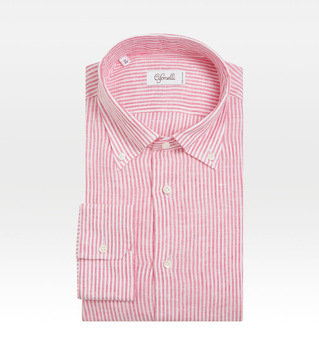 Pink & white linen shirt