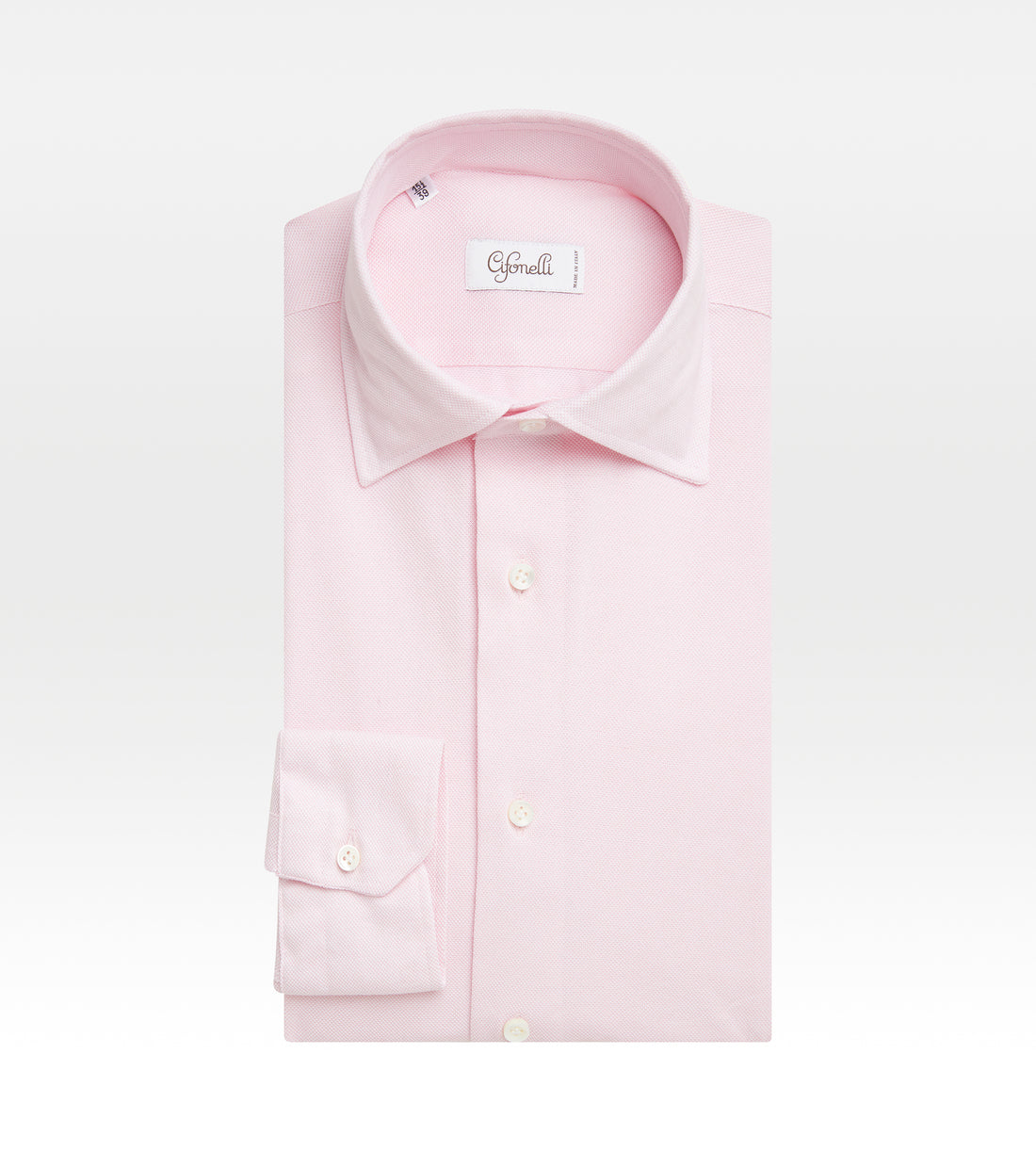 Pink cotton piqué shirt