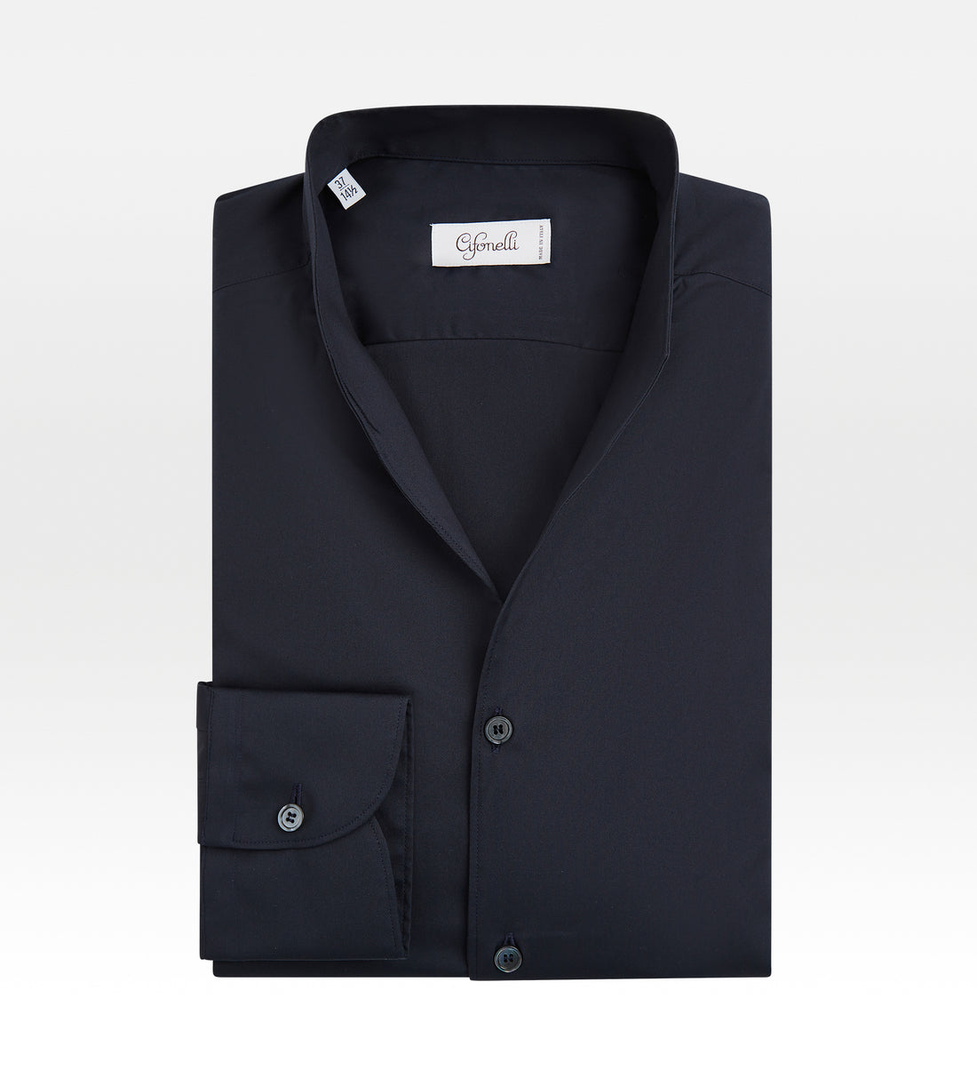 Chemise bleue à col indien