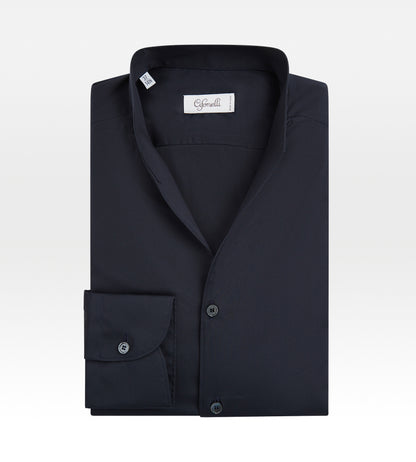 Chemise bleue à col indien