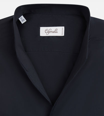 Chemise bleue à col indien