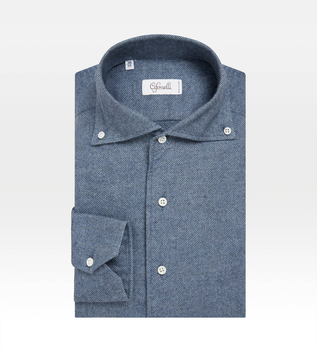 Chemise bleu foncé en coton piqué