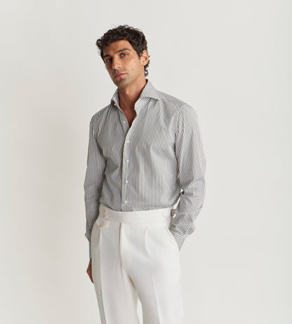 Chemise grise à rayures