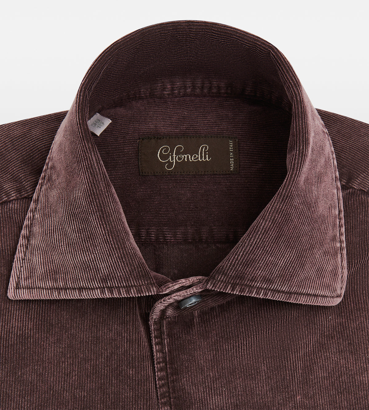 Chemise en velours côtelé marron