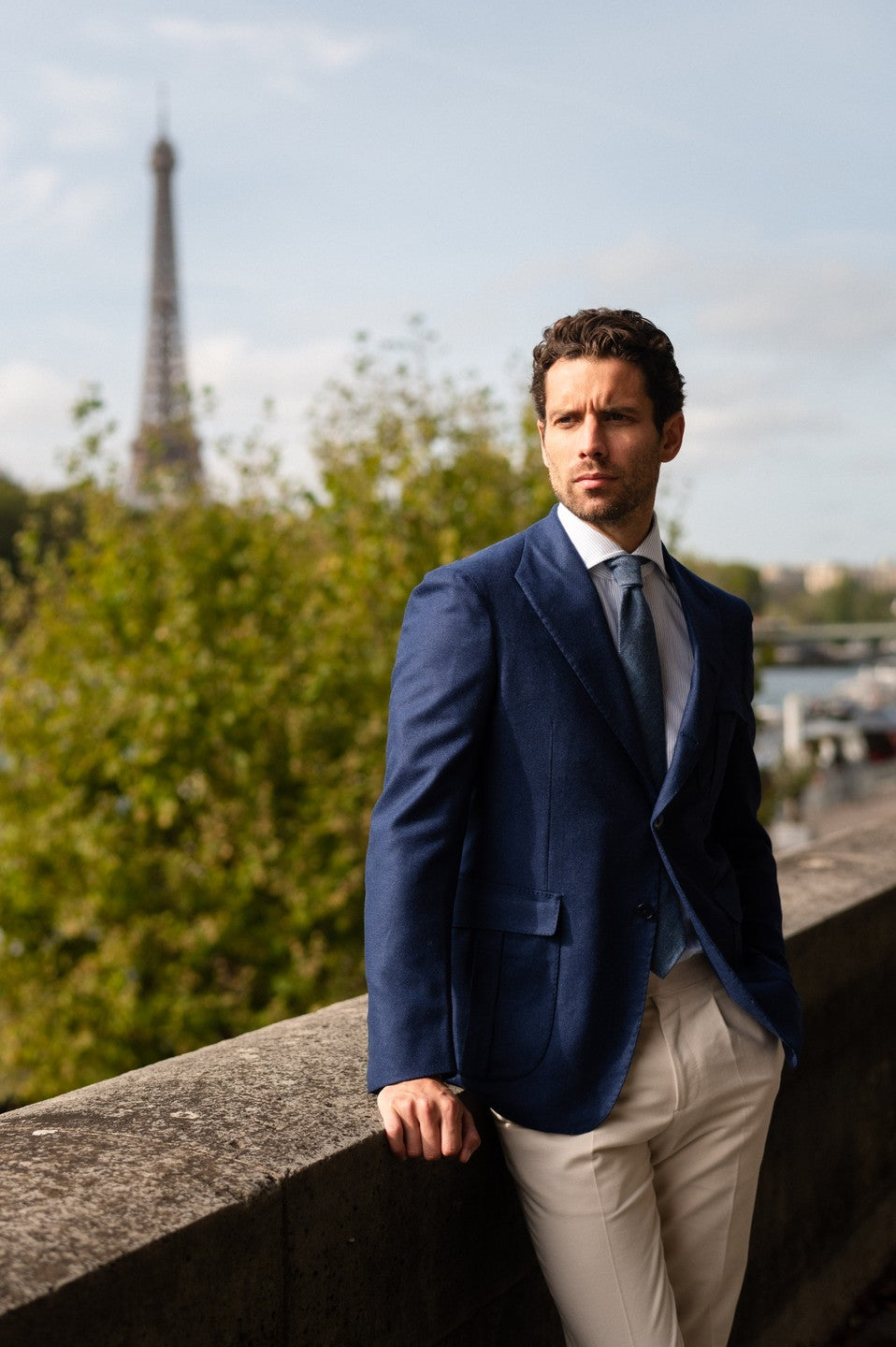 Veste Piémont bleue en laine