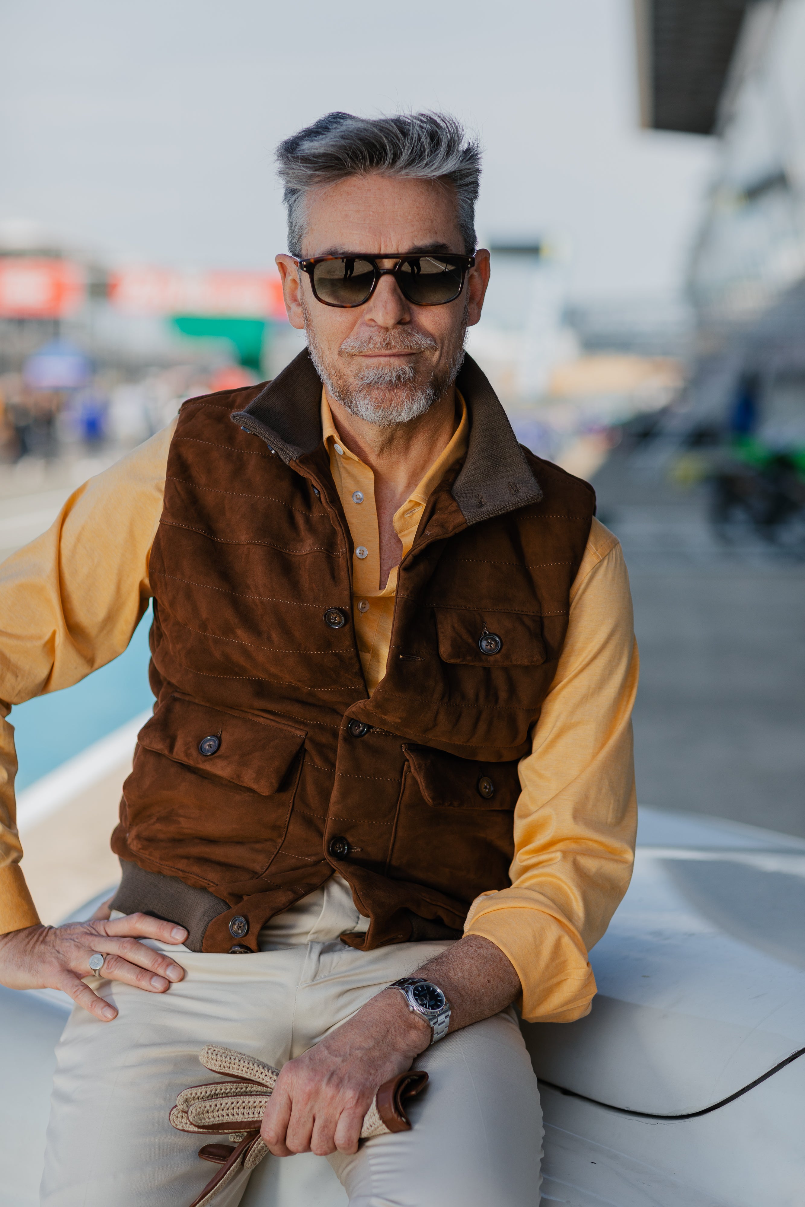 Blouson sans manche en daim - 24h du Mans