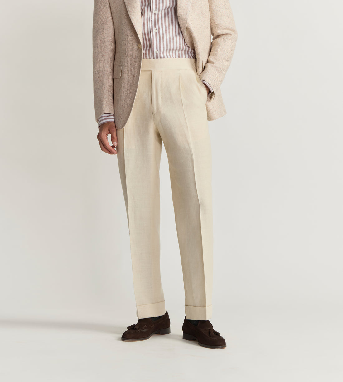 Pantalon en soie et lin