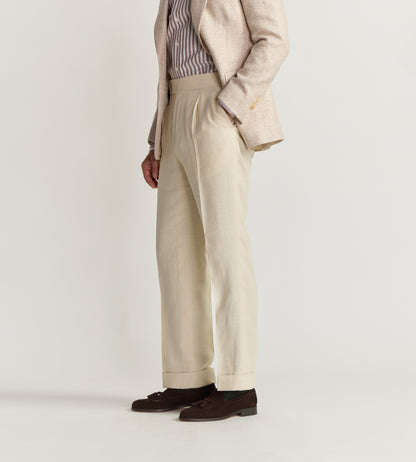 Pantalon en soie et lin