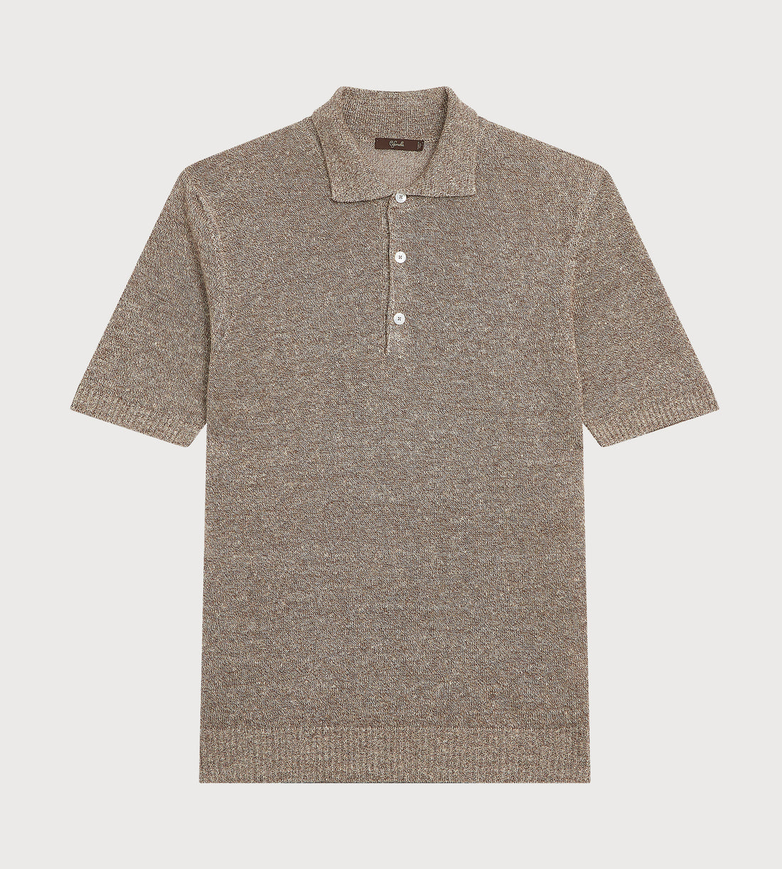 Polo taupe texturé manches courtes