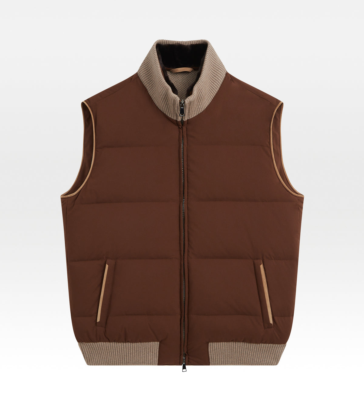 Doudoune sans manches marron