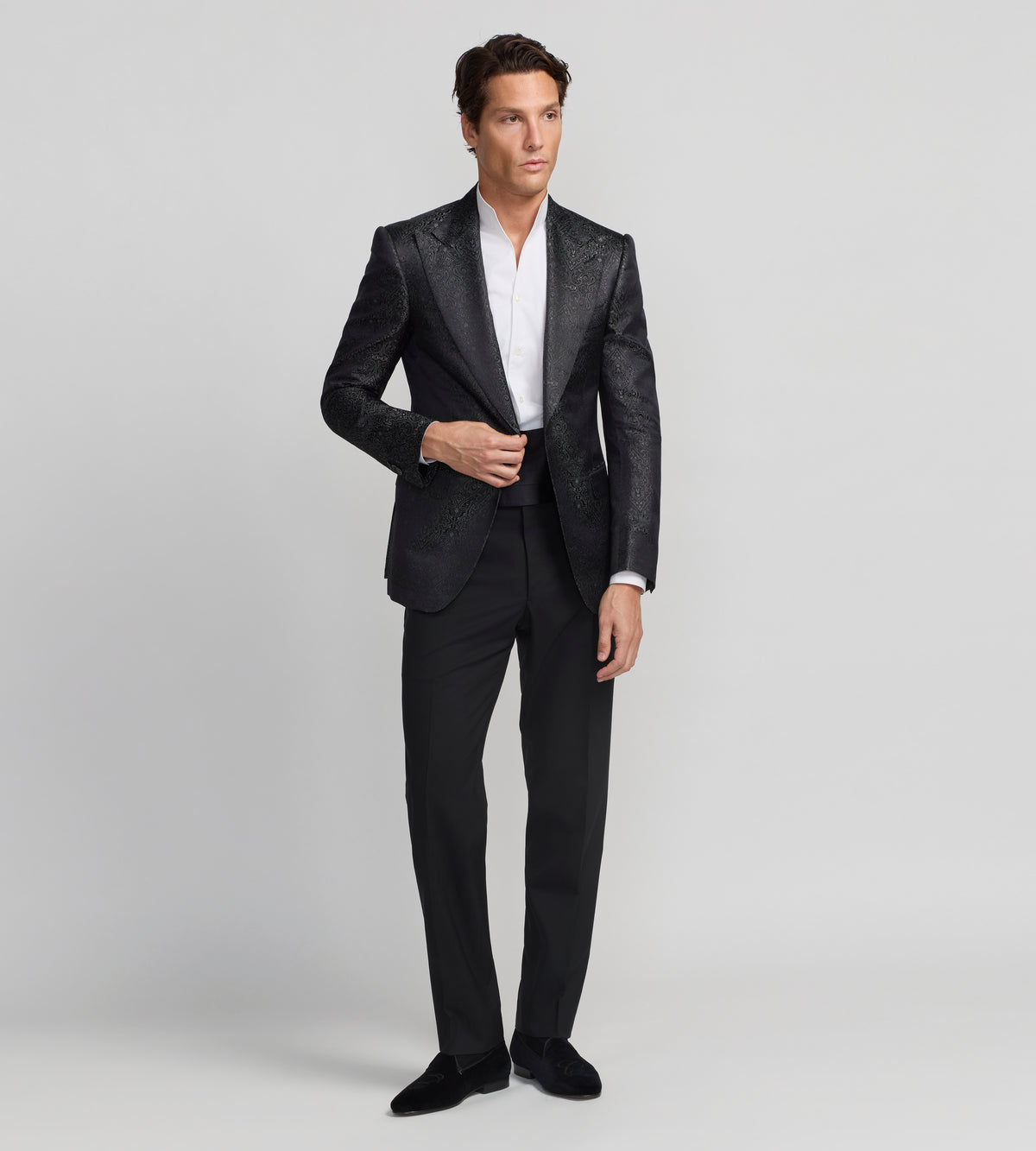 Veste de soirée noire à motifs