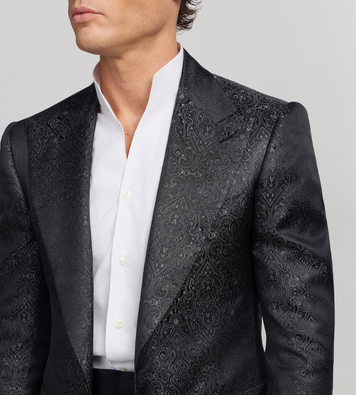Veste de soirée noire à motifs