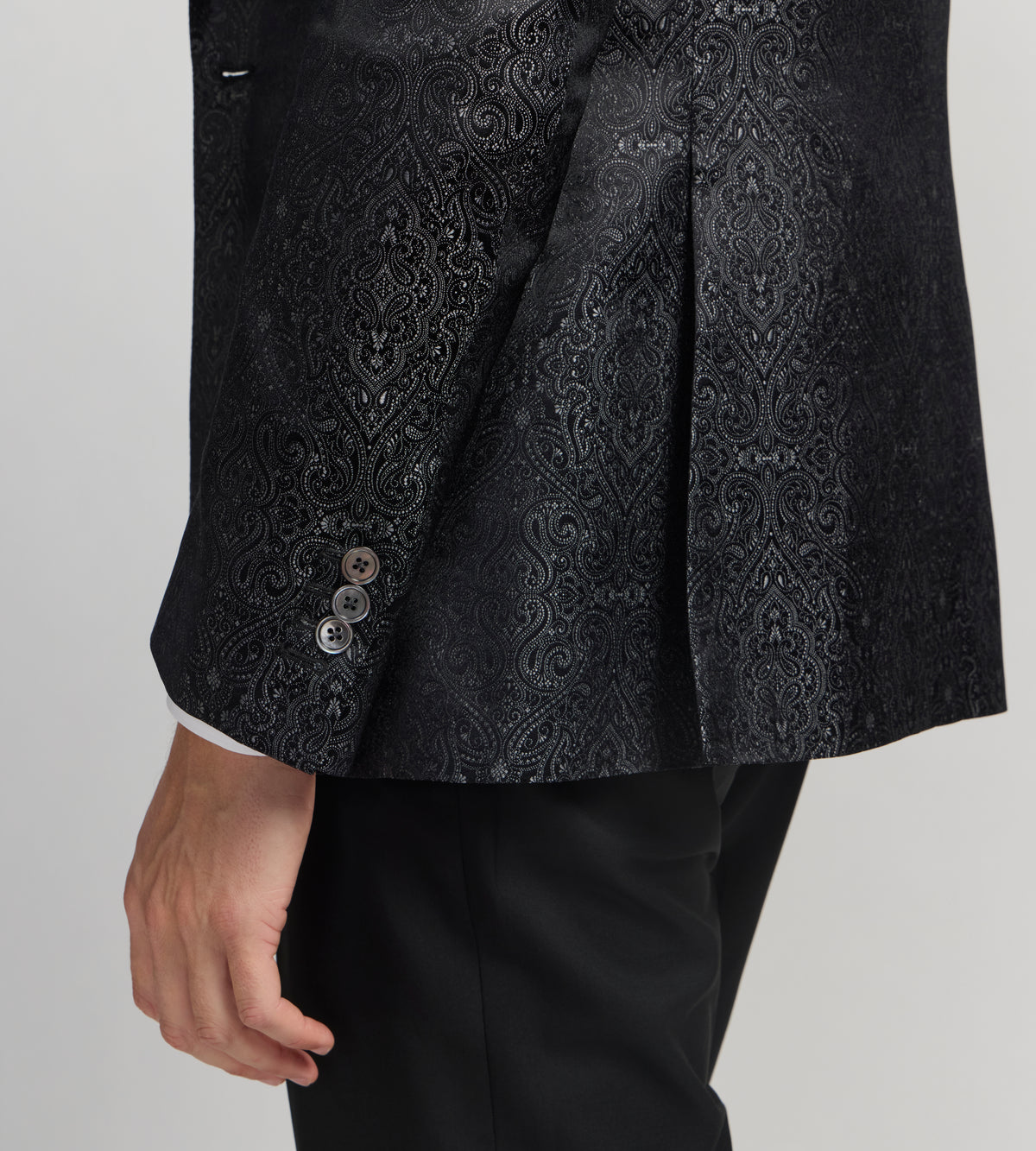 Veste de soirée noire à motifs