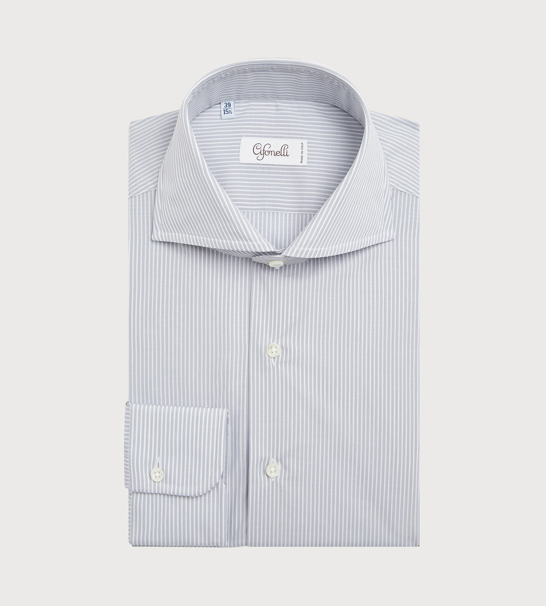 Chemise rayée grise et blanche
