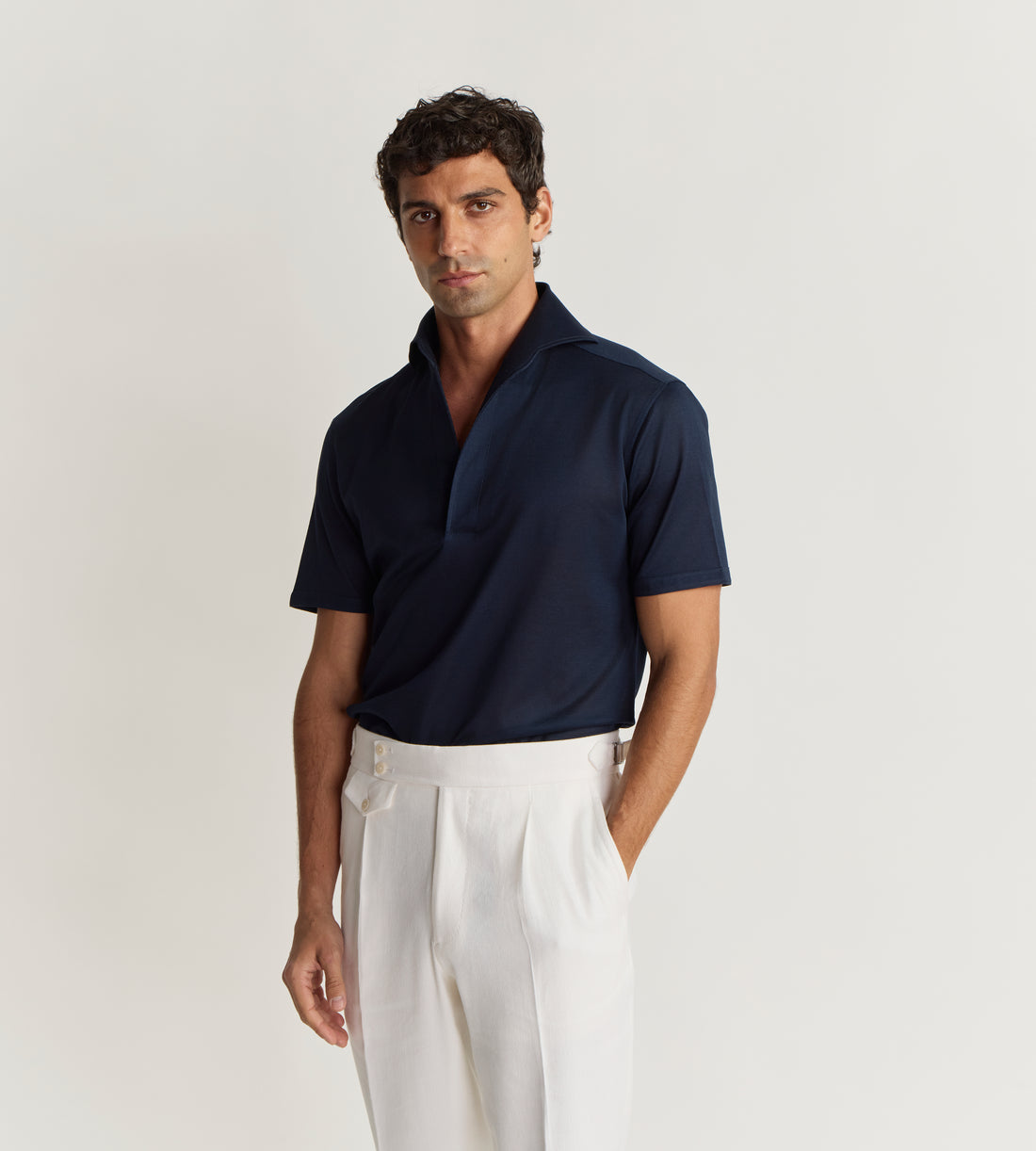 Polo bleu marine manches courtes