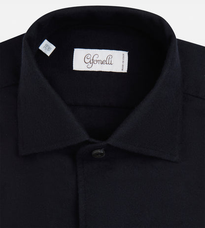 Chemise en coton doux bleu marine