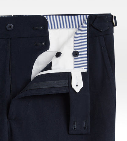 Pantalon en coton bleu marine