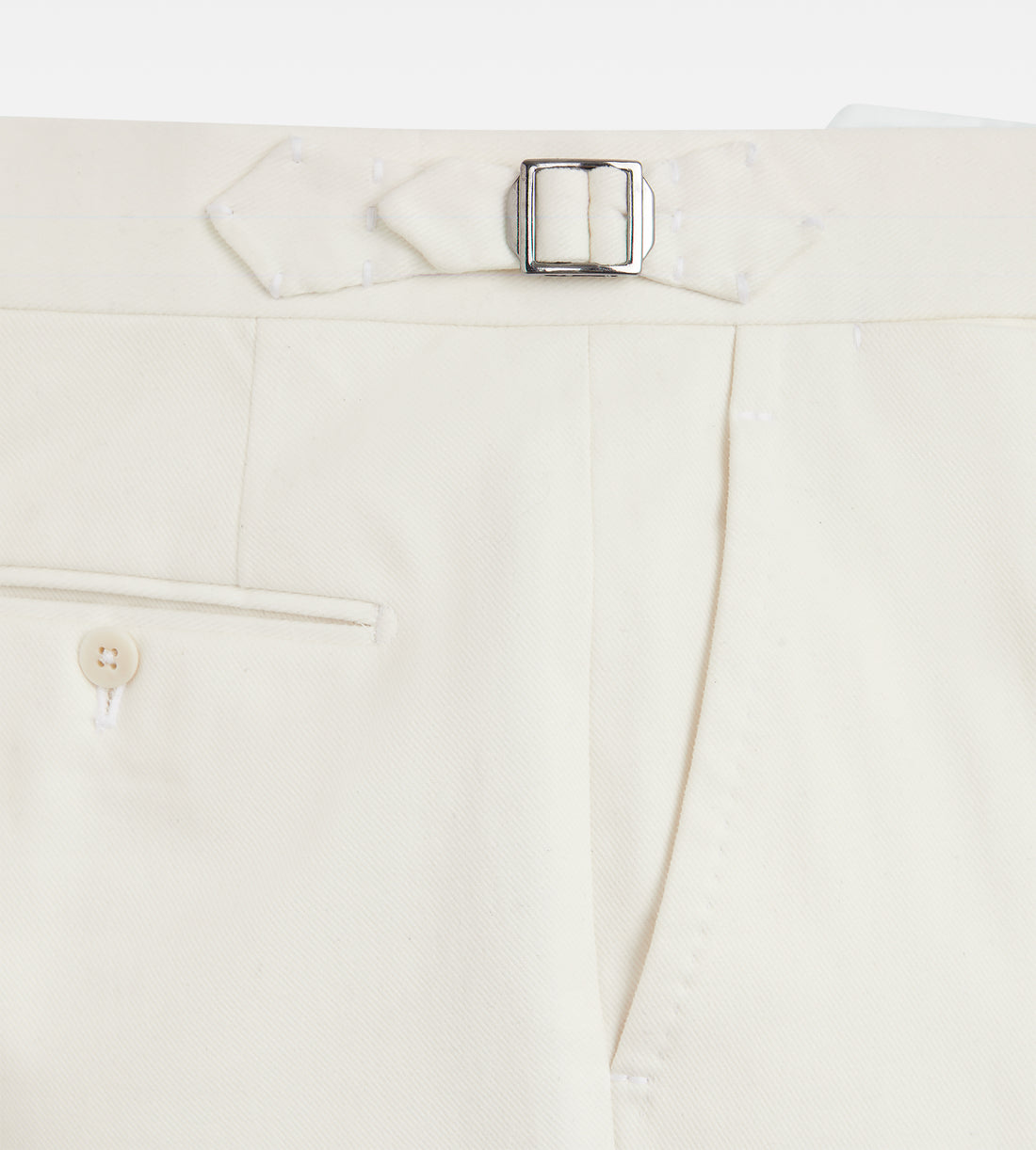 Pantalon en coton blanc cassé