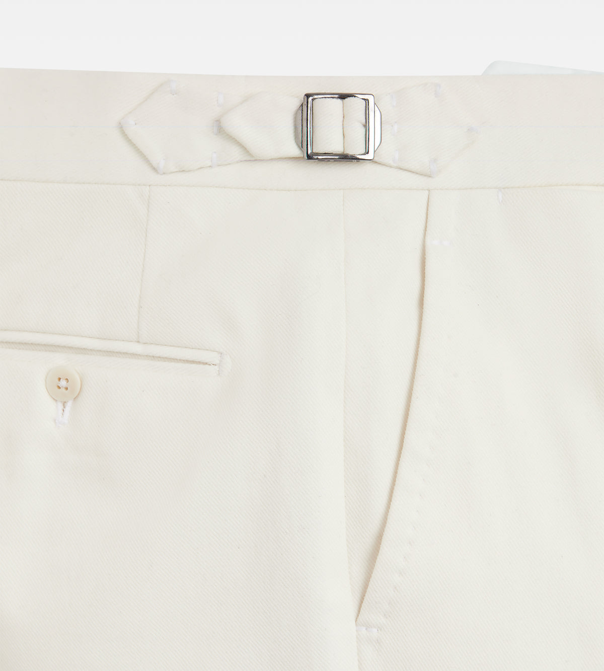 Pantalon en coton blanc cassé