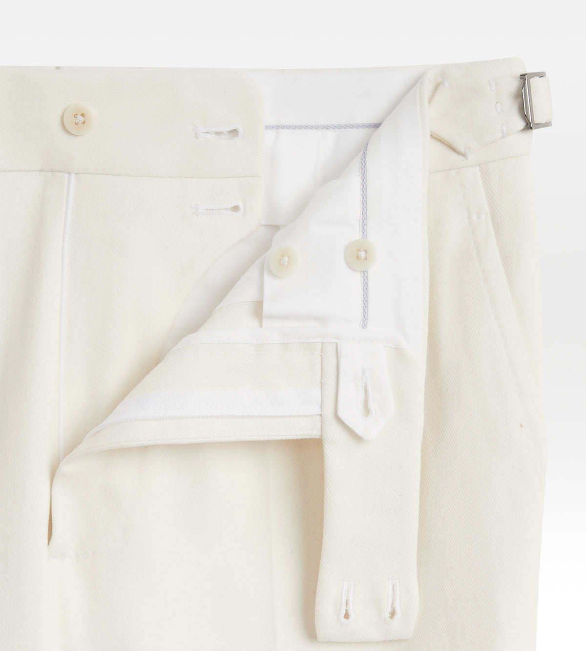 Pantalon en coton blanc cassé