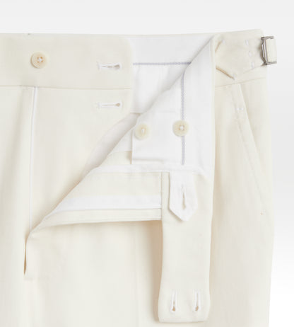 Pantalon en coton blanc cassé