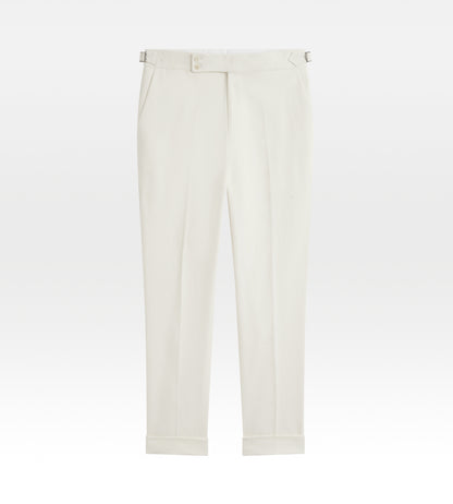 Pantalon en coton blanc cassé