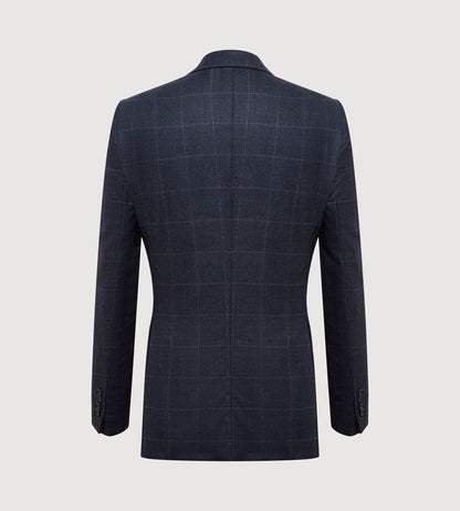 Costume 3 pièces bleu à motif Prince-de-Galles