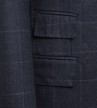 Costume 3 pièces bleu à motif Prince-de-Galles