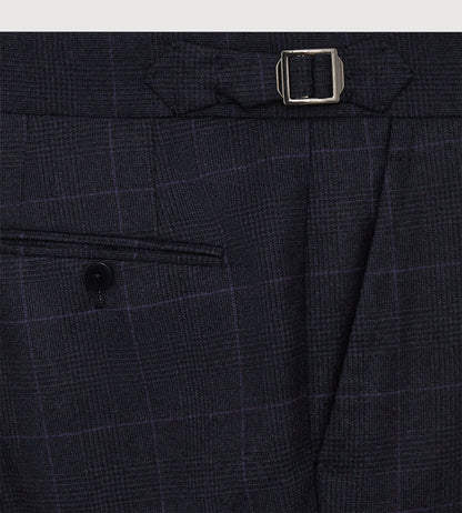 Costume 3 pièces bleu à motif Prince-de-Galles