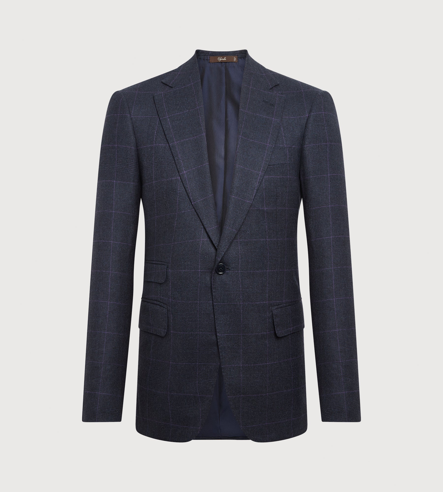 Costume 3 pièces bleu à motif Prince-de-Galles