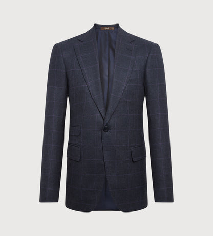 Costume 3 pièces bleu à motif Prince-de-Galles