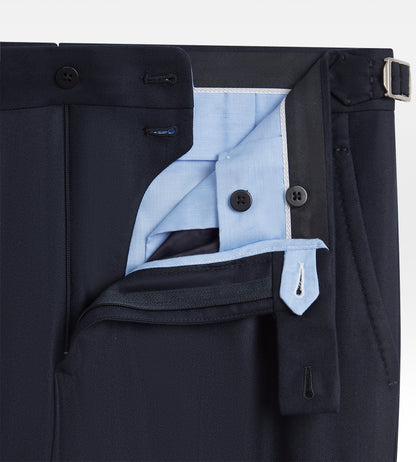 Costume en laine et cachemire bleu marine à chevrons