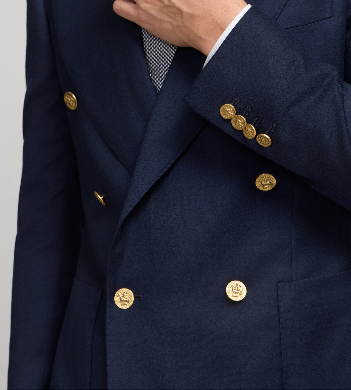 Veste 6x1 en laine vierge bleu marine