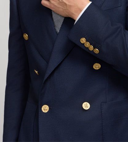 Veste 6x1 en laine vierge bleu marine
