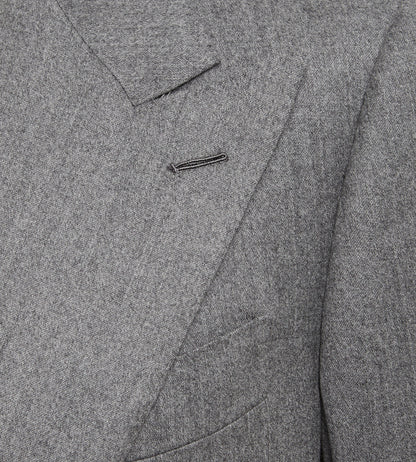 Costume croisé bas 6x1 gris clair en flanelle