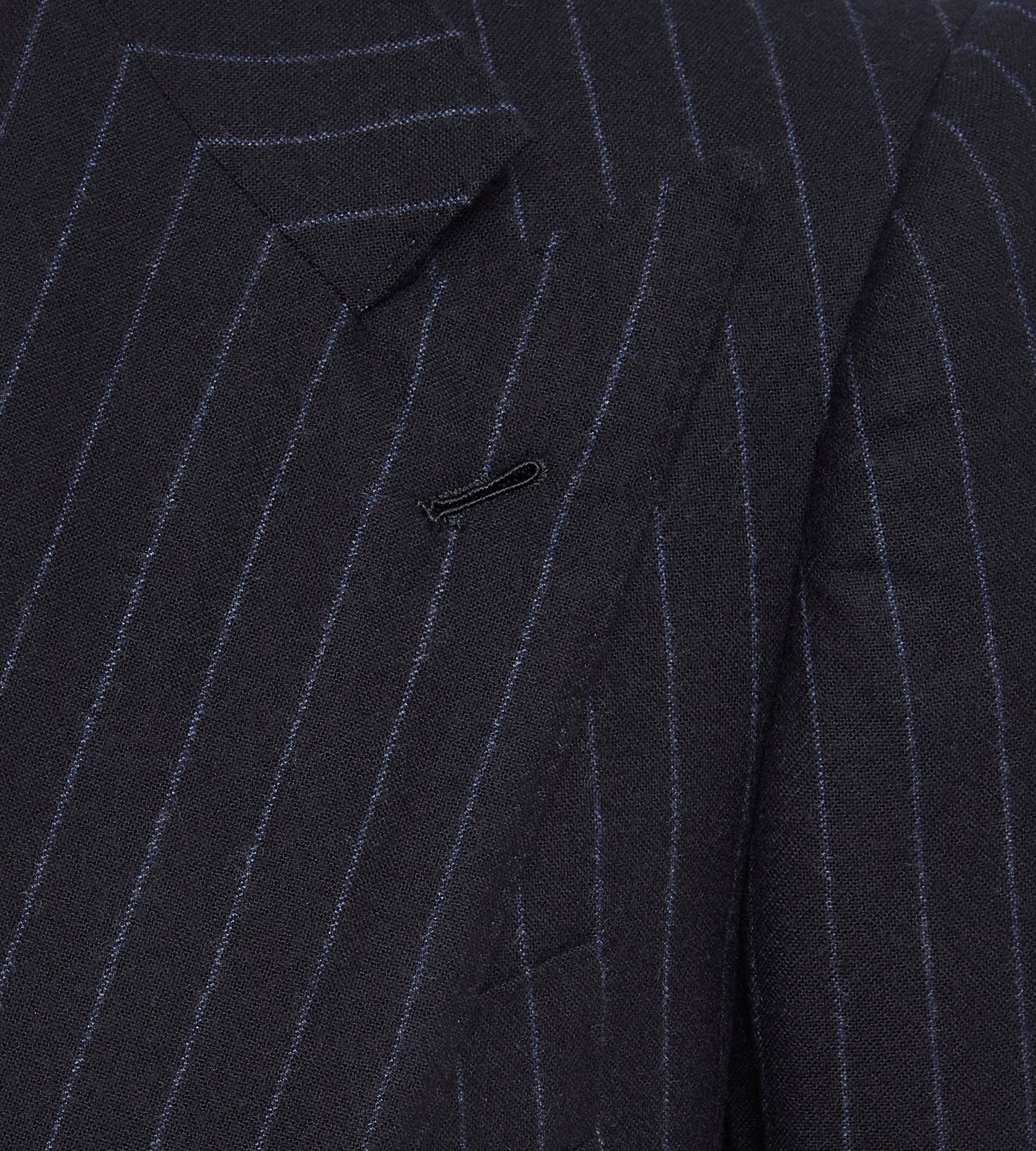 Costume croisé bas 6x1 bleu marine à rayures en flanelle