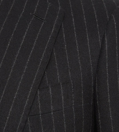 Costume à rayures en flanelle de laine noir