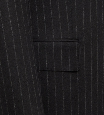 Costume à rayures en flanelle de laine noir