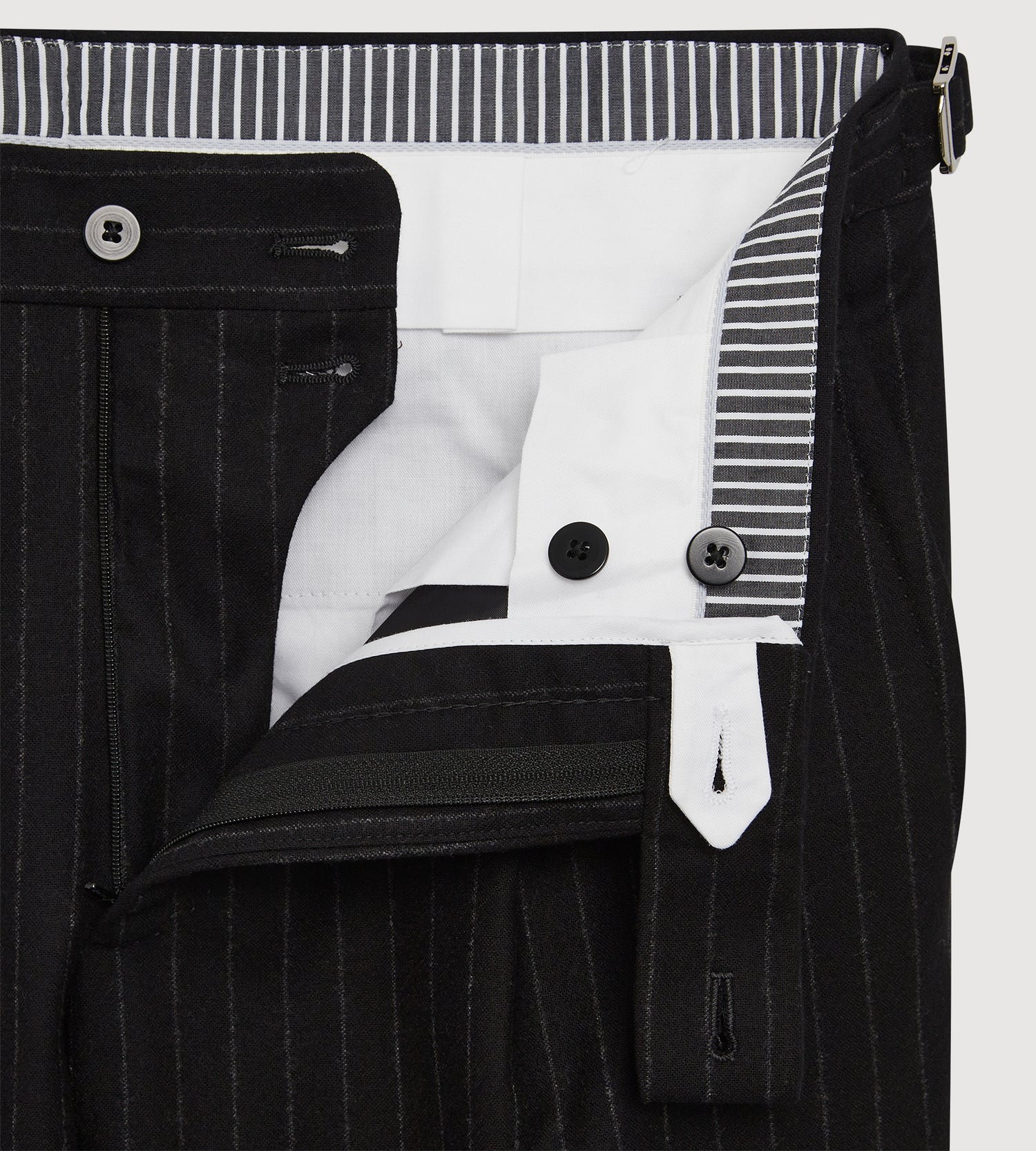 Costume à rayures en flanelle de laine noir