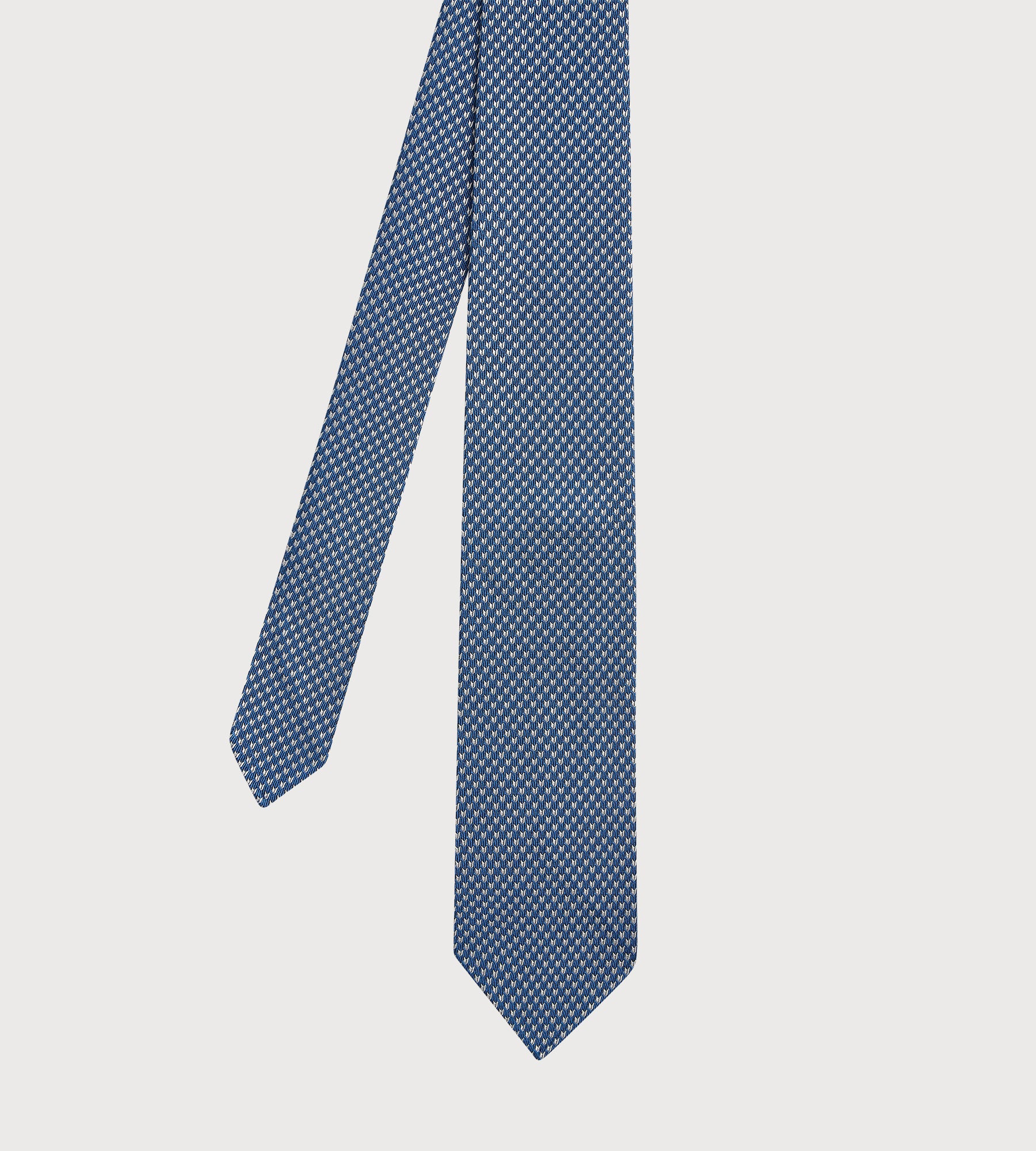 Cravate en soie bleu à motifs