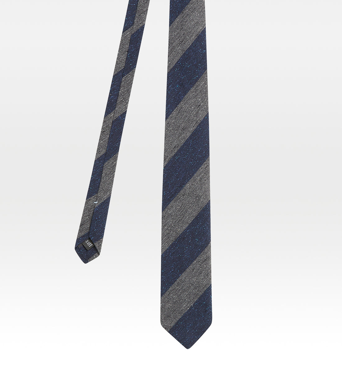 Cravate en soie bleu et gris